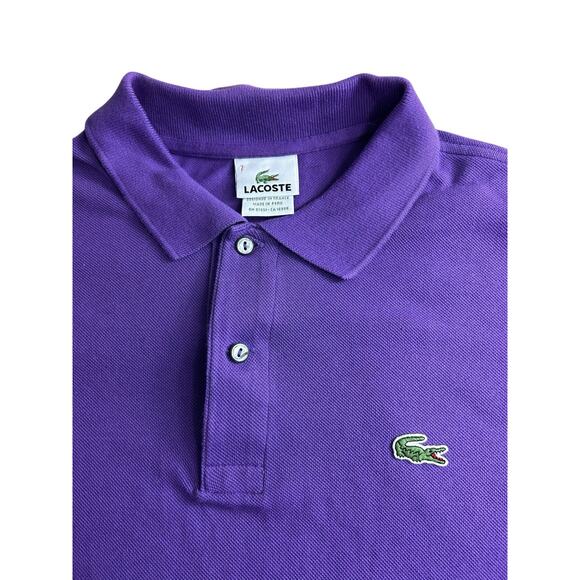 Men's Lacoste Purple Polo Shirt Sz 7 2XL Short Sleeve Casual Golf Preppy - Picture 2 of 6